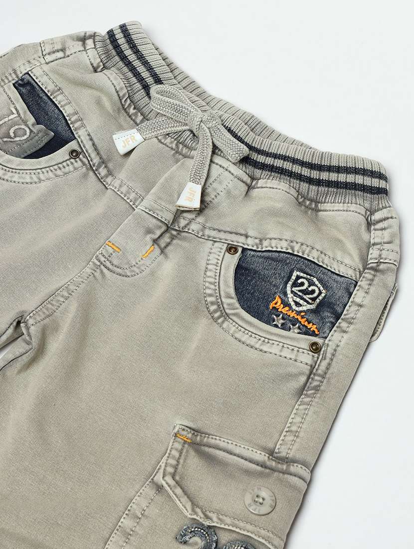 boys solid mid rise cargo - 22300789 -  Standard Image - 2