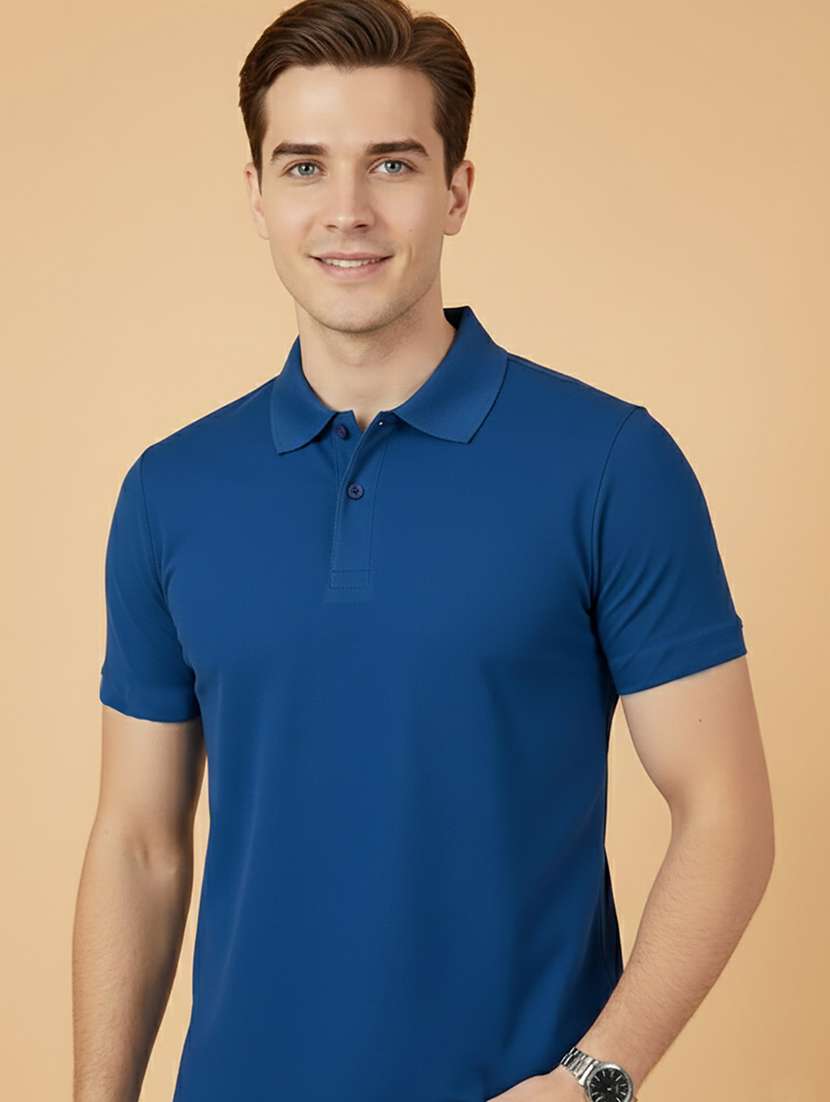men solid short sleeve polo t-shirt - 22300826 -  Standard Image - 2