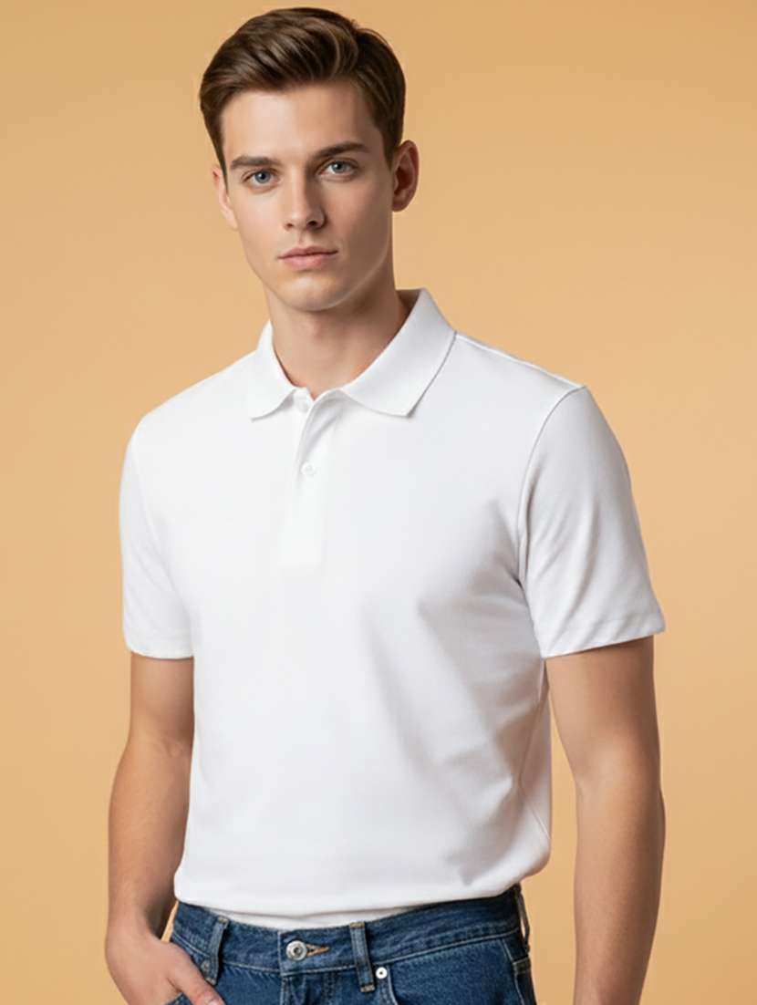 men solid short sleeve regular fit polo t-shirt - 22300836 -  Standard Image - 2