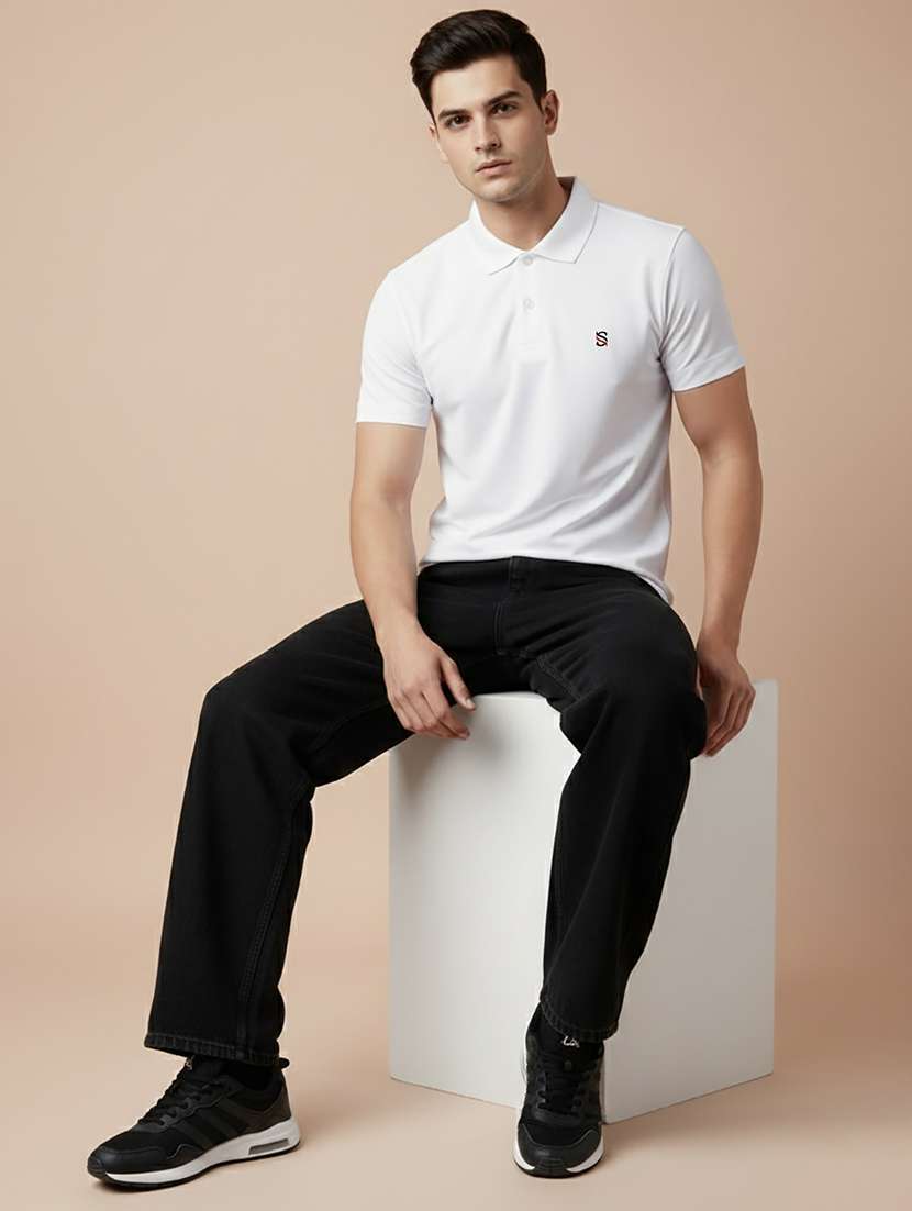 men solid short sleeve regular fit polo t-shirt - 22300849 -  Standard Image - 2