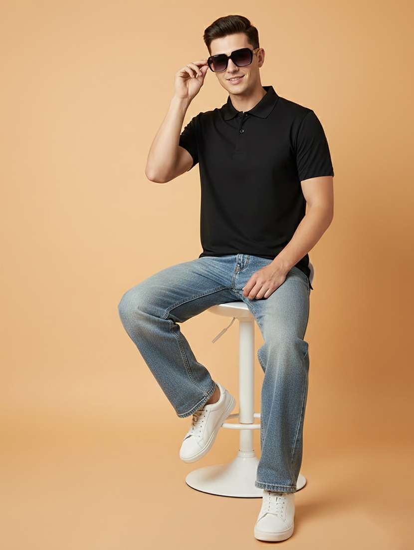 men solid short sleeve regular fit polo t-shirt - 22300852 -  Standard Image - 2