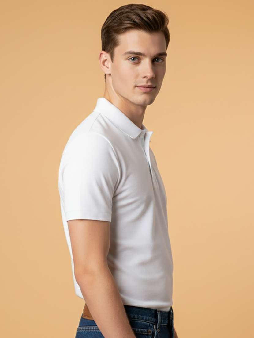 men solid short sleeve regular fit polo t-shirt - 22300884 -  Standard Image - 2