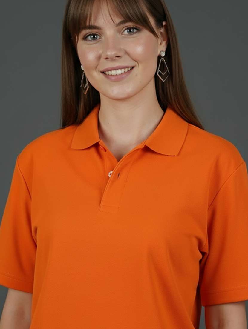 women solid short sleeve polo t-shirt - 22300935 -  Standard Image - 2