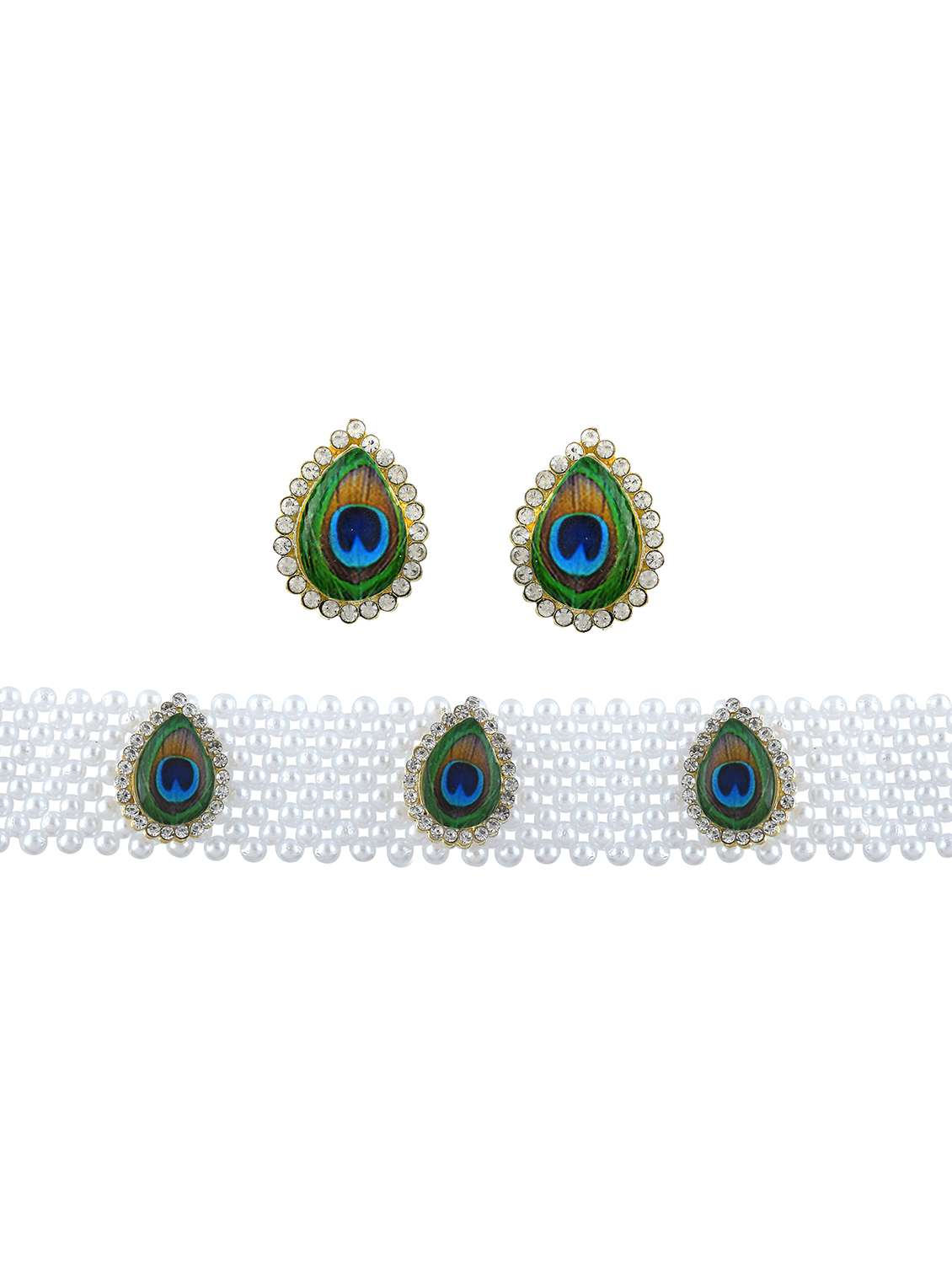 Women Pearl Choker Necklace And Earring Set - 22301614 -  Standard Image - 2