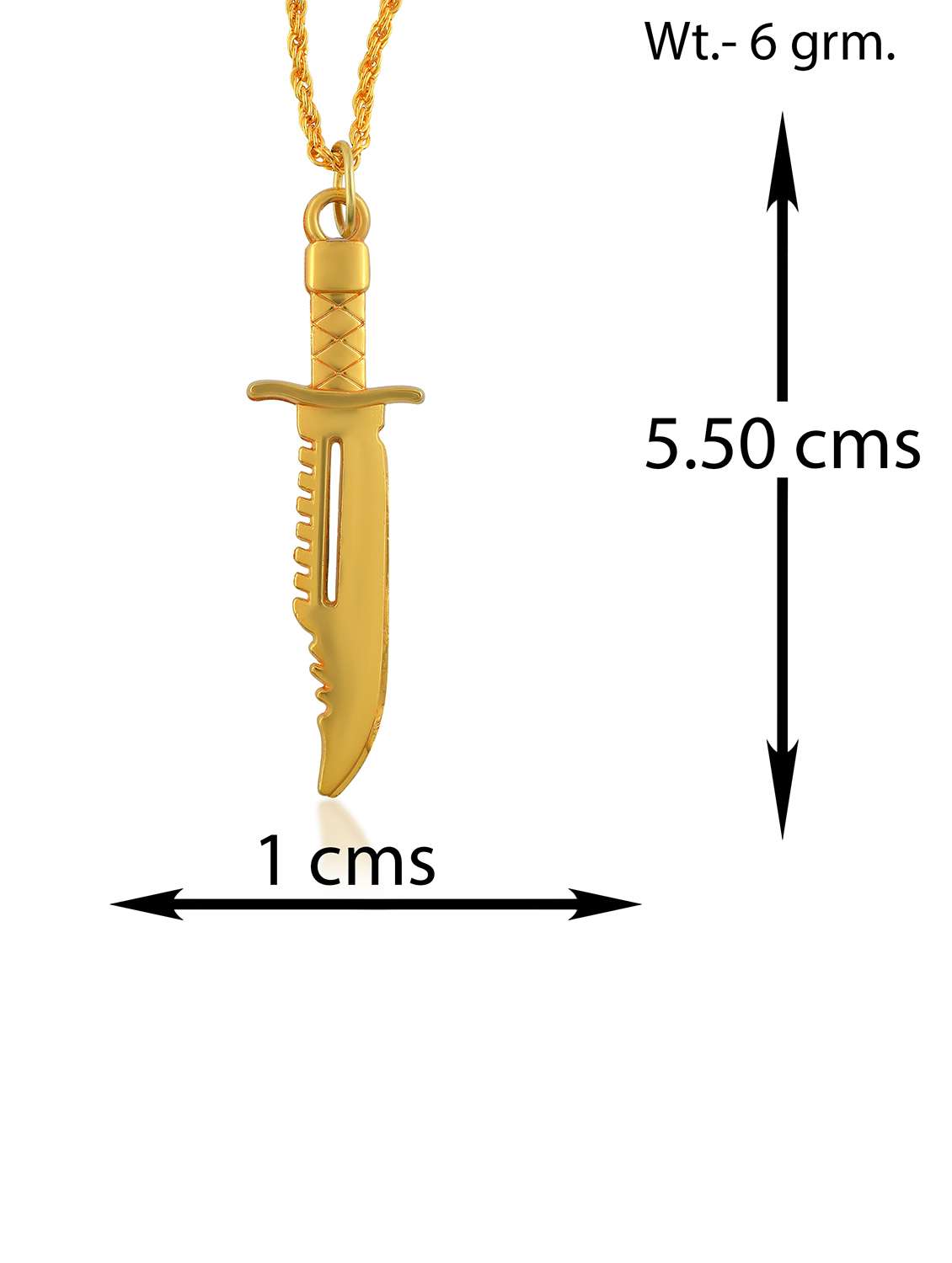 Brass Gold Miniature Hunting Knife Pendant - 22301617 -  Standard Image - 2