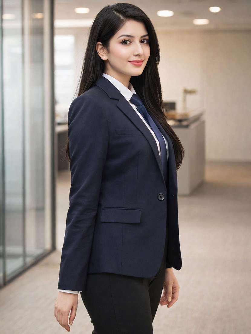 women solid long sleeve single breasted blazer - 22301684 -  Standard Image - 2