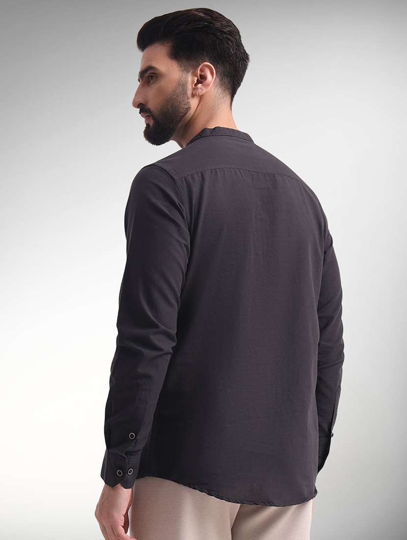 men solid mandarin neck short kurta - 22301692 -  Standard Image - 2