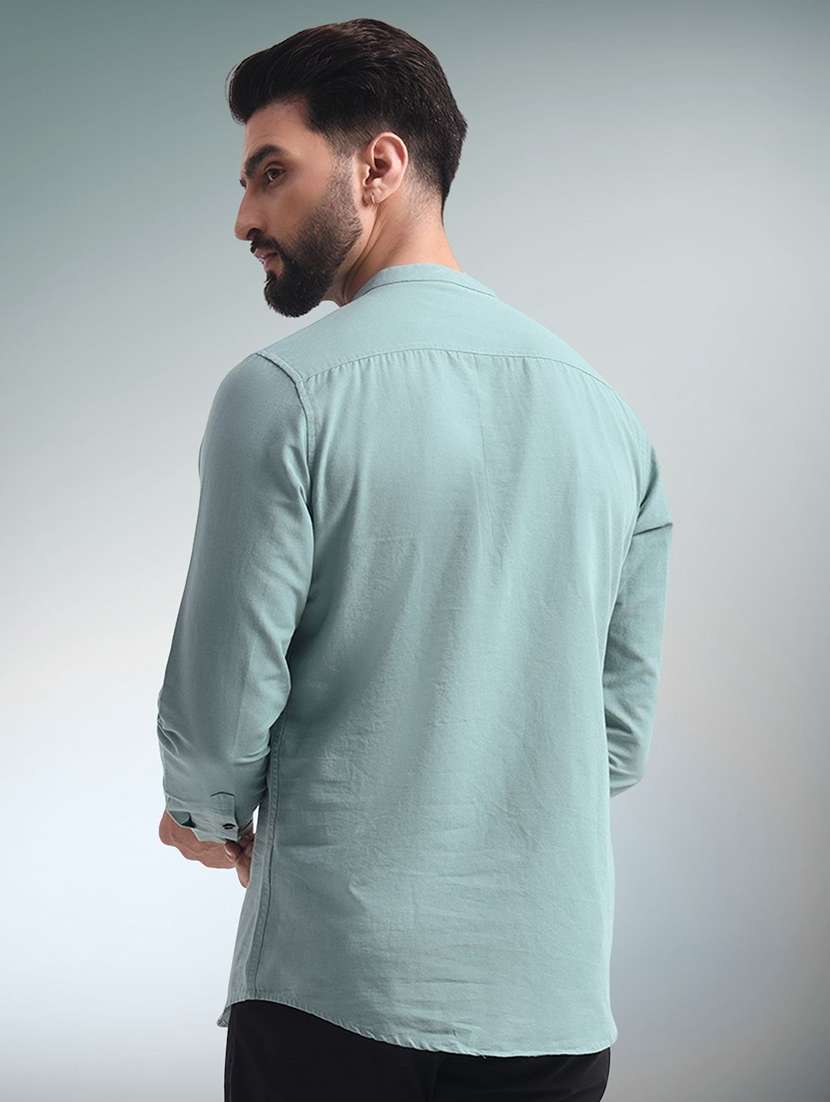 men solid mandarin neck short kurta - 22301695 -  Standard Image - 2