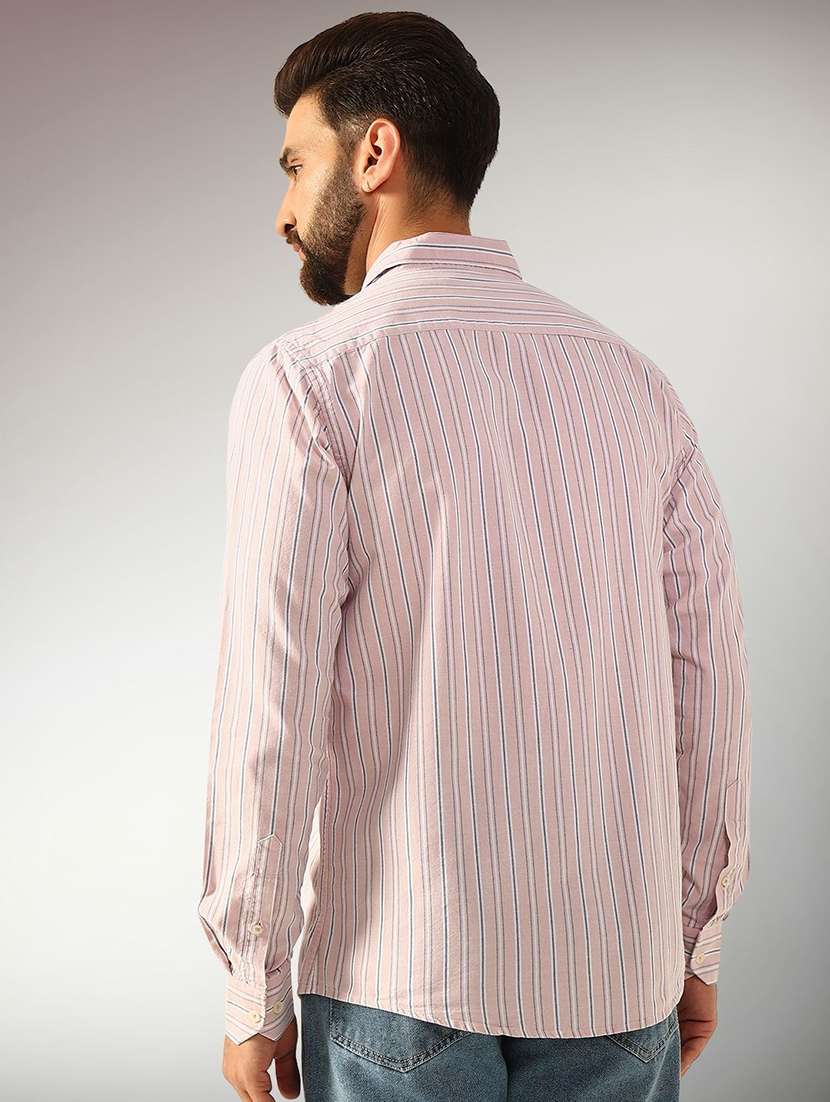 men striped long sleeve regular fit casual shirt - 22301705 -  Standard Image - 2