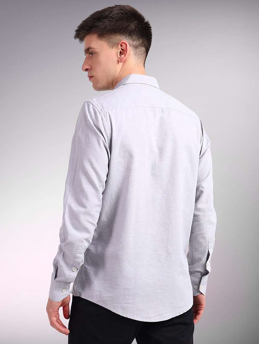 men solid long sleeve regular fit casual shirt - 22301706 -  Standard Image - 2