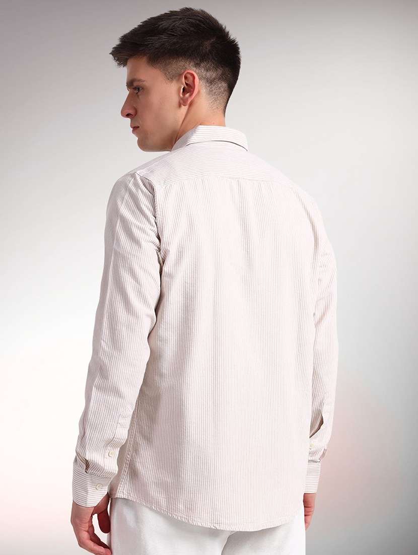 men striped long sleeve regular fit casual shirt - 22301721 -  Standard Image - 2