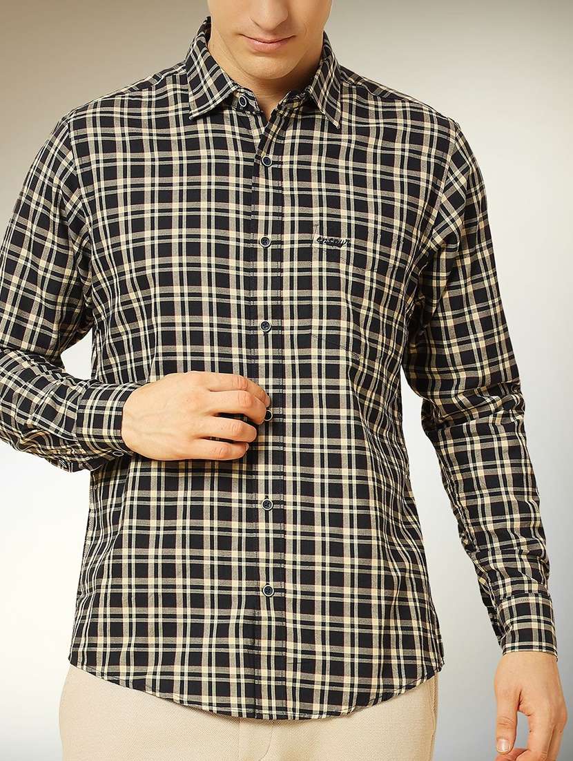 men checkered long sleeve regular fit casual shirt - 22301724 -  Standard Image - 2