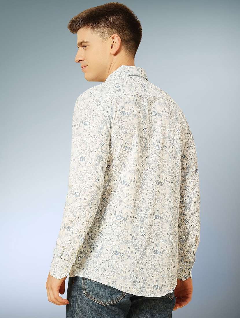 men paisley printed long sleeve regular fit casual shirt - 22301731 -  Standard Image - 2