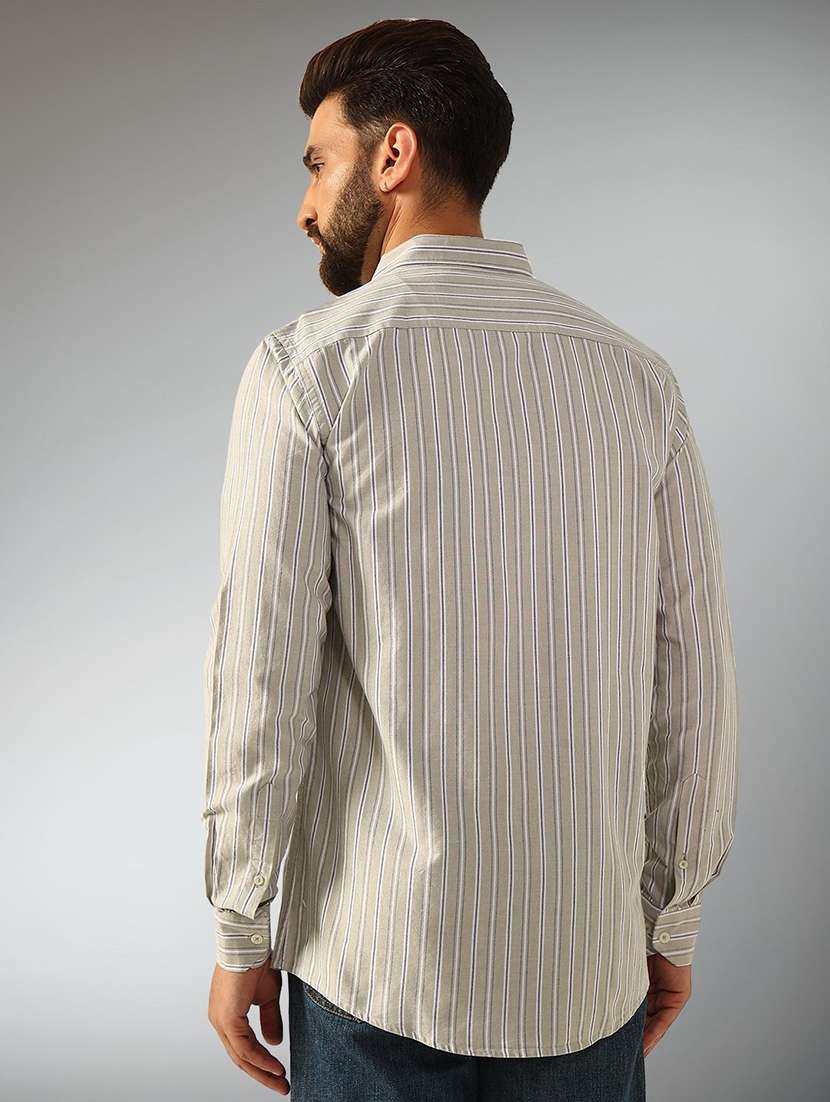men striped long sleeve regular fit casual shirt - 22301733 -  Standard Image - 2