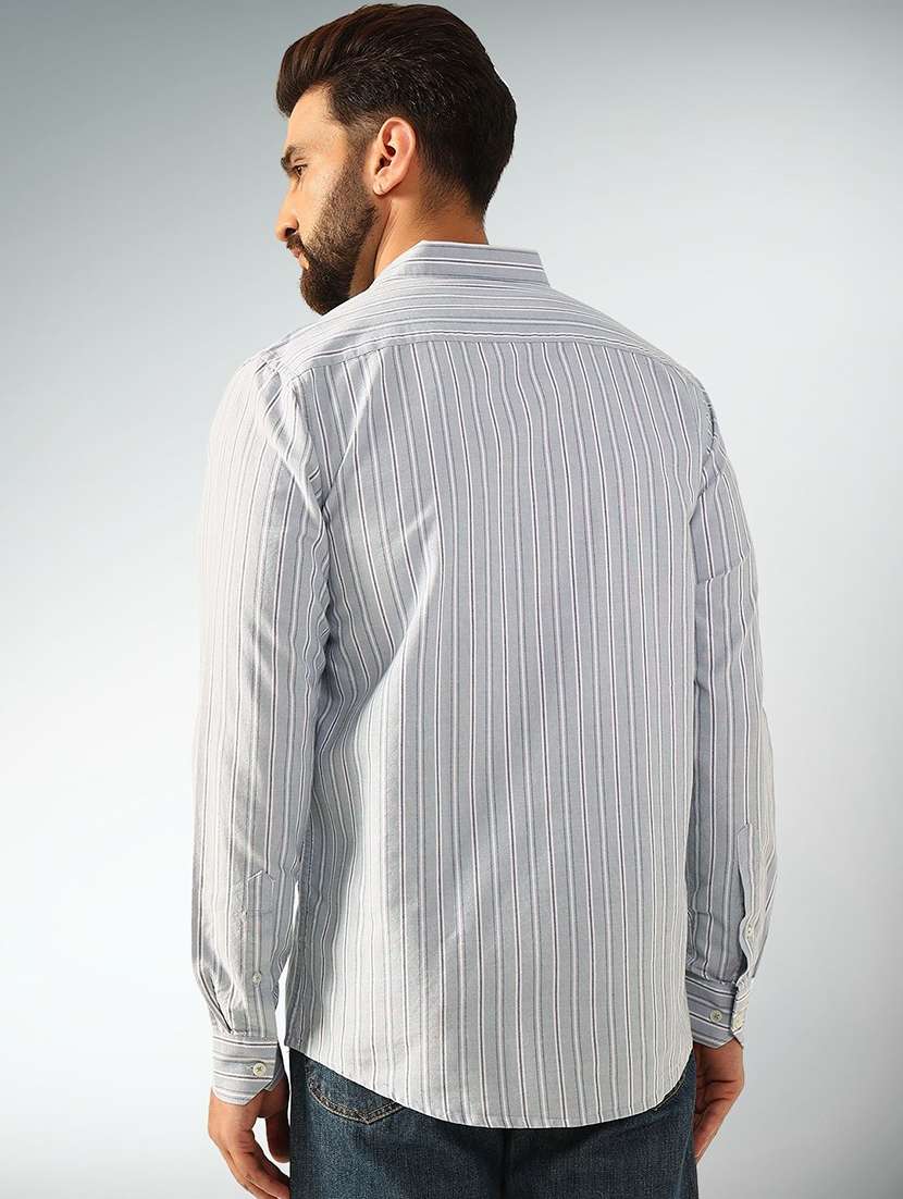 men striped long sleeve regular fit casual shirt - 22301752 -  Standard Image - 2