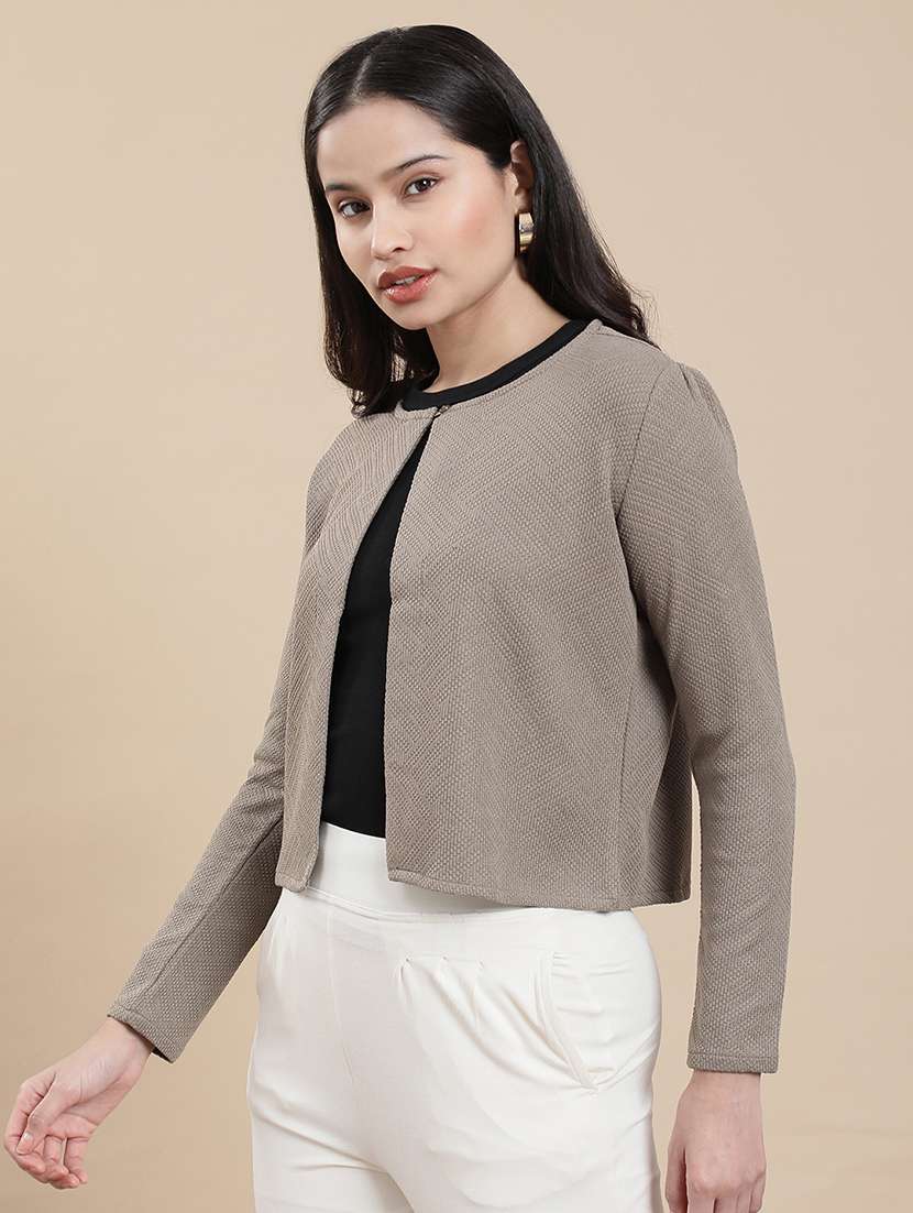 women solid long sleeve crop shrug - 22301819 -  Standard Image - 2