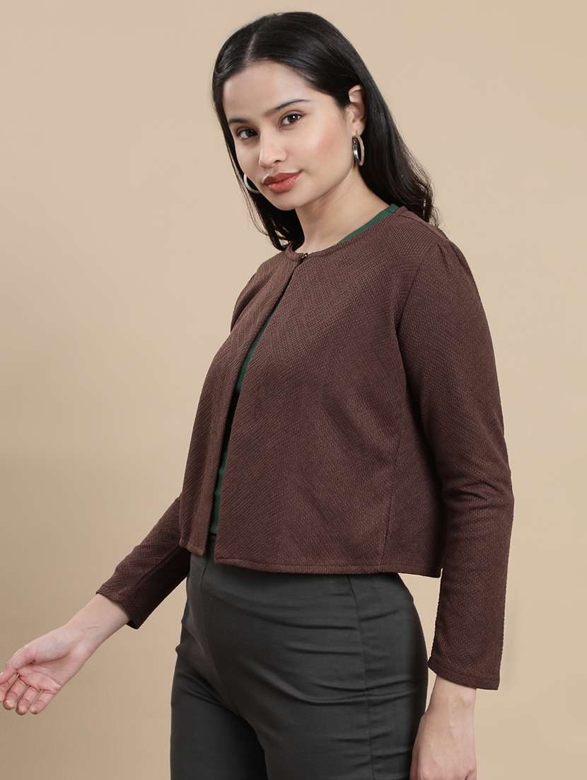 women solid long sleeve crop shrug - 22301836 -  Standard Image - 2