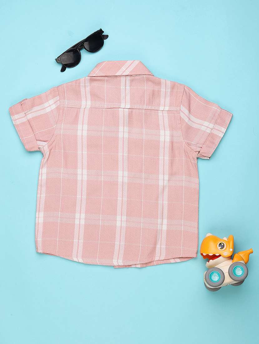 boys checekred collared short sleeve shirt - 22302183 -  Standard Image - 2