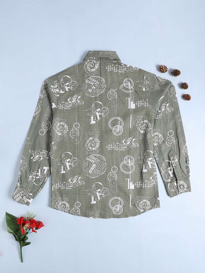 boys printed long sleeve collared shirt - 22302196 -  Standard Image - 2