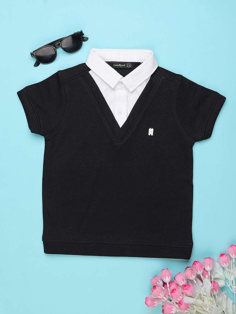boys solid short sleeve polo t-shirt