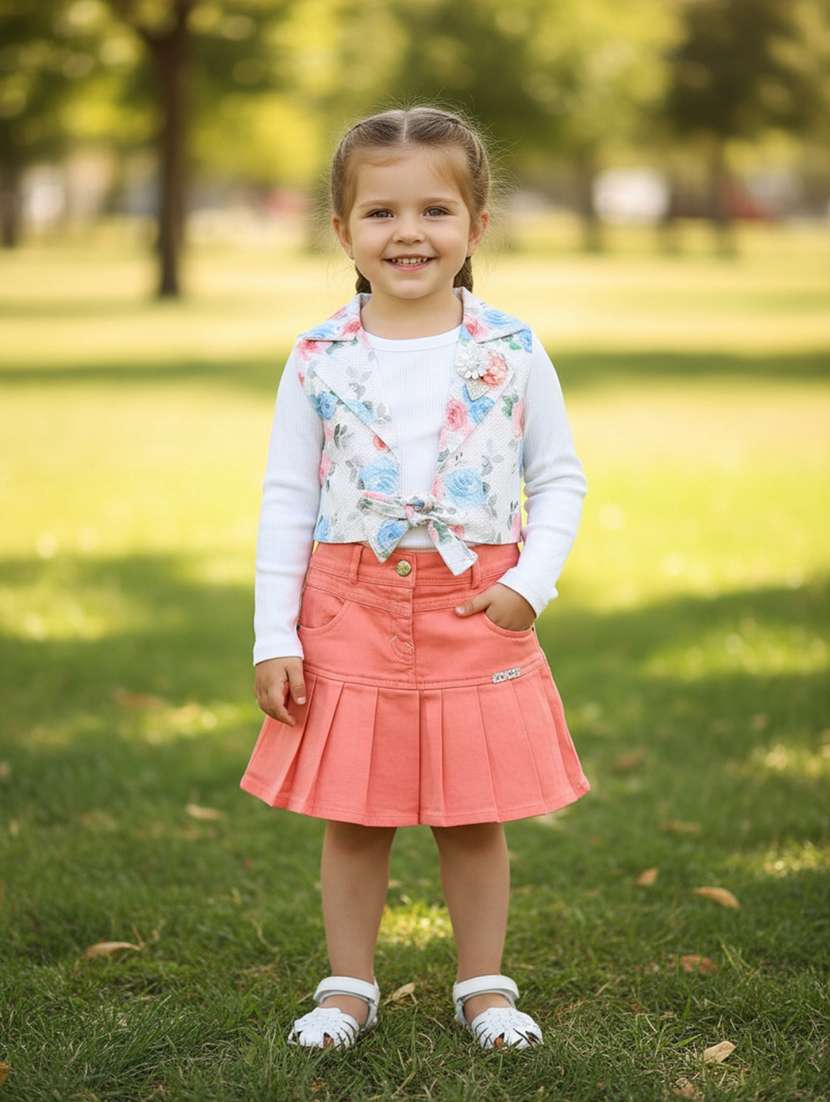 peach cotton twin sets & jump suit