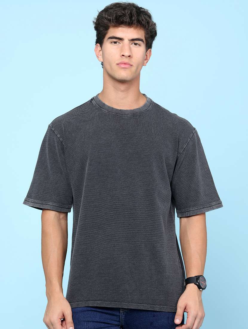 men self design short sleeves oversized t-shirt