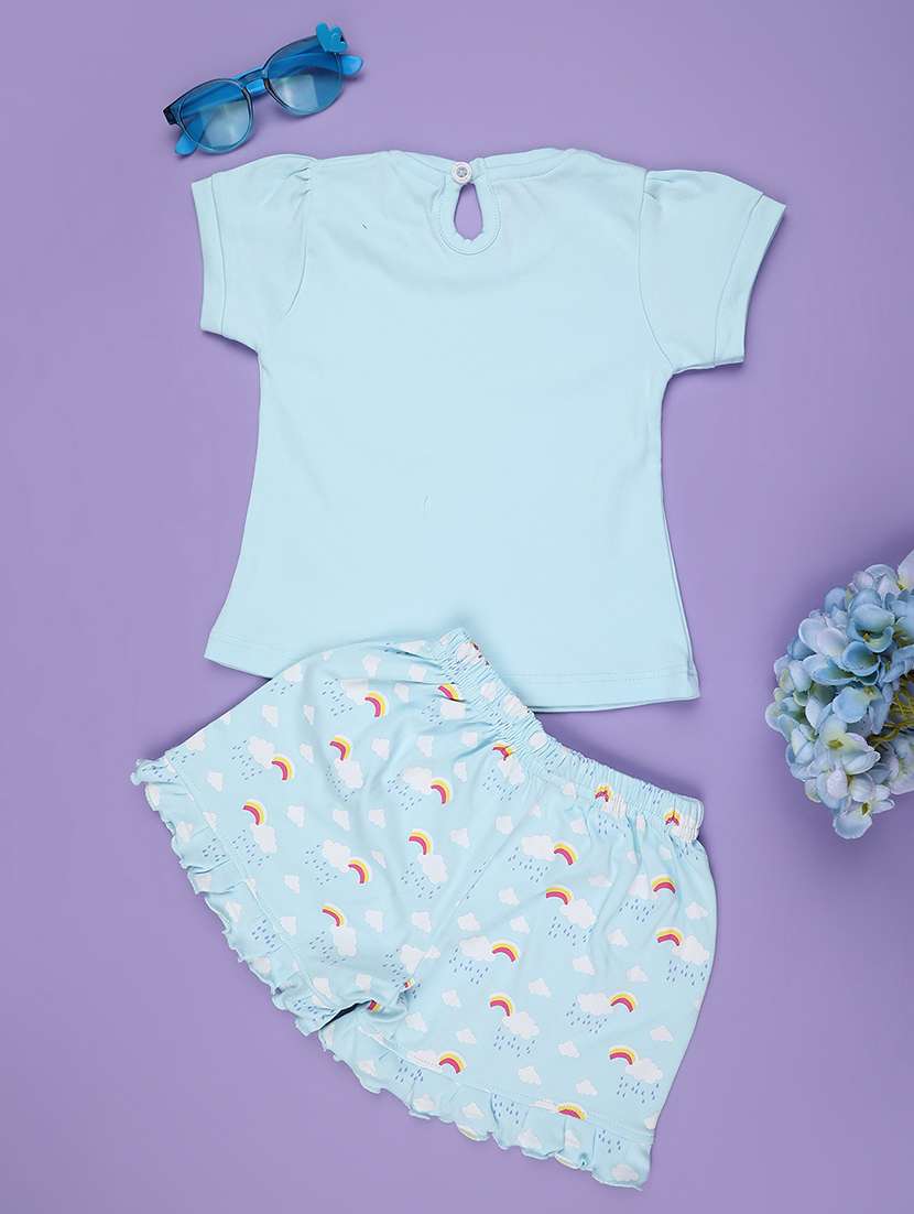 blue cotton shorts set infant twin - 22302343 -  Standard Image - 2