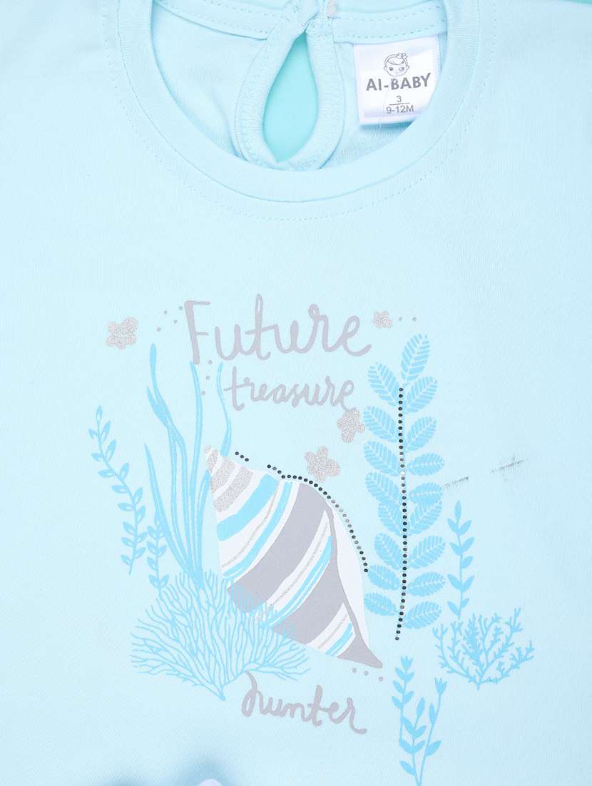 girls printed t-shirt and shorts set - 22302354 -  Standard Image - 2