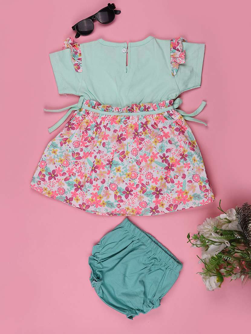 girls printed short sleeve dress with blommer - 22302388 -  Standard Image - 2