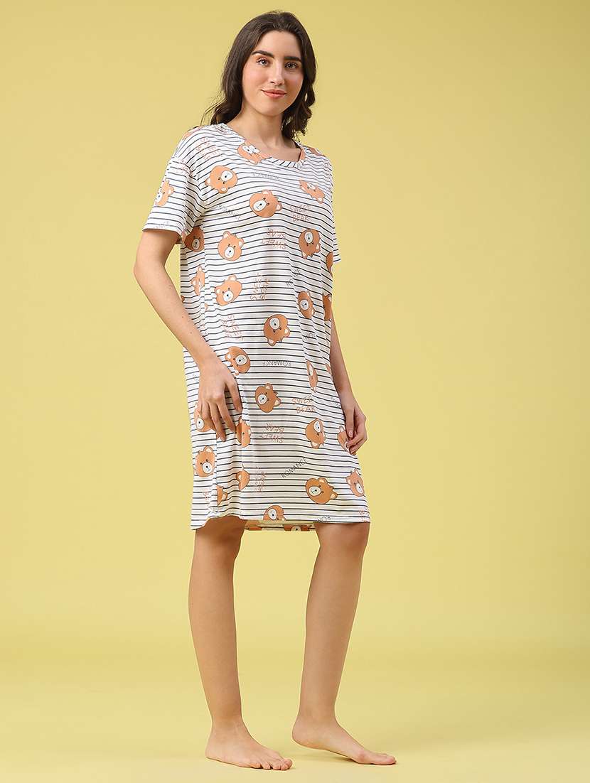 women printed short sleeve sleepshirt - 22302412 -  Standard Image - 2