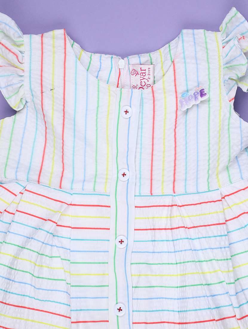 girls striped sleeveless flared frock - 22302474 -  Standard Image - 2