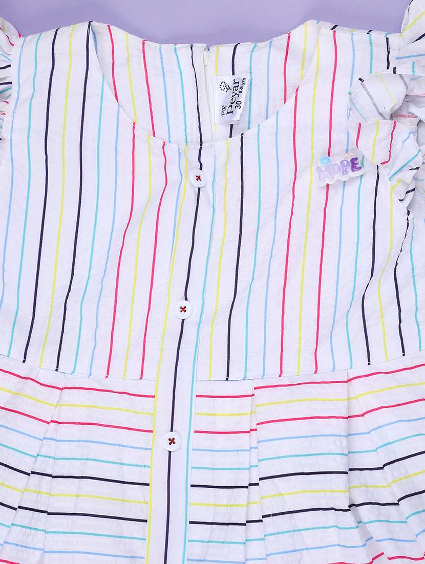 girls striped sleeveless flared frock - 22302475 -  Standard Image - 2