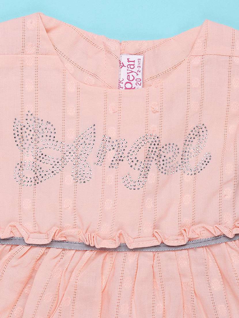 girls self designed sleeveless flared frock - 22302484 -  Standard Image - 2