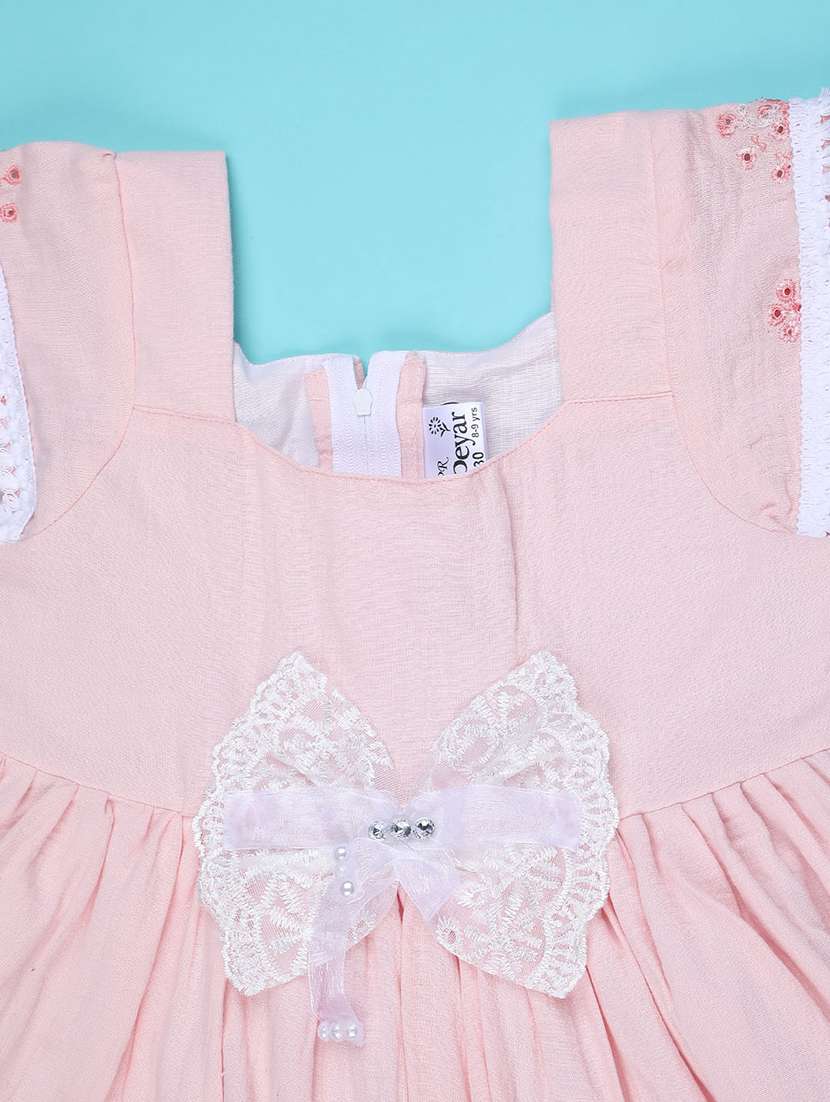 girls self designed sleeveless flared frock - 22302485 -  Standard Image - 2