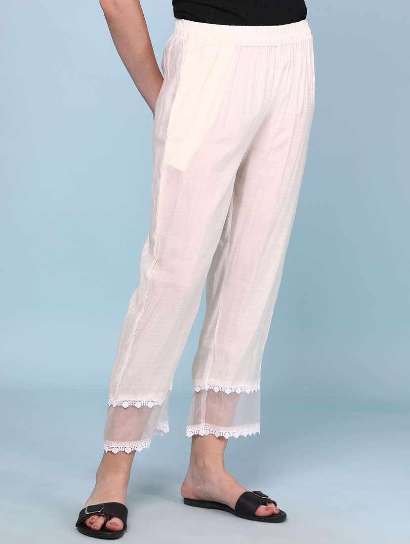 Women Solid Mid Rise Tapered Pant - 22302556 -  Standard Image - 2