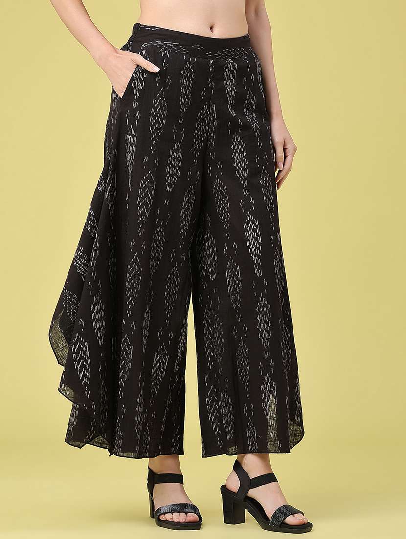 women printed mid rise flared palazzo - 22302582 -  Standard Image - 2