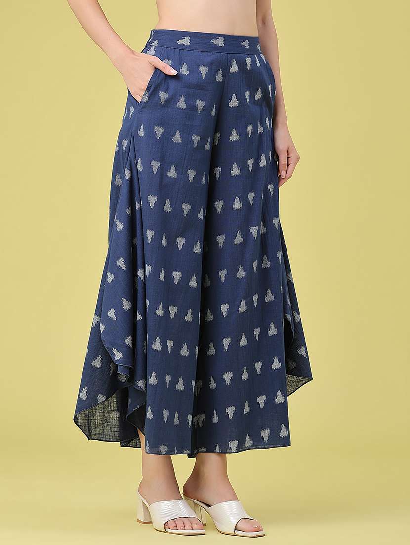 women printed mid rise flared palazzo - 22302585 -  Standard Image - 2