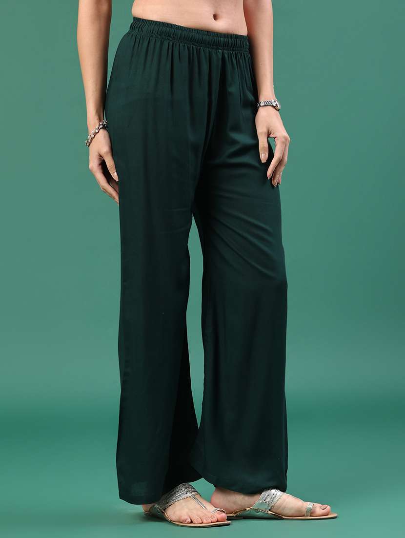 women solid mid rise straight palazzo - 22302588 -  Standard Image - 2