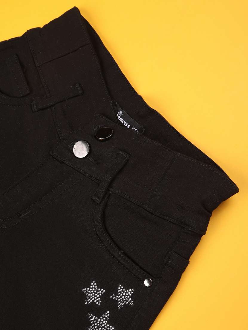 kids black denim shorts shorts & three fourth - 22302742 -  Standard Image - 2