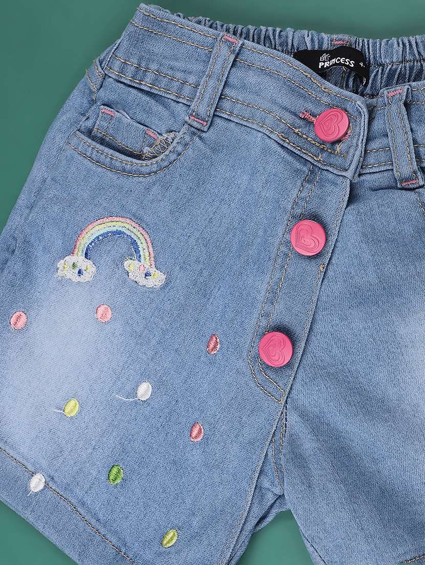 kids blue denim shorts shorts & three fourth - 22302744 -  Standard Image - 2