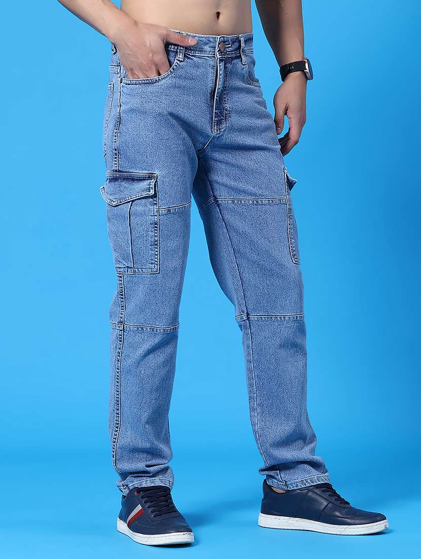 men solid mid rise regular fit cargo  - 22302755 -  Standard Image - 2