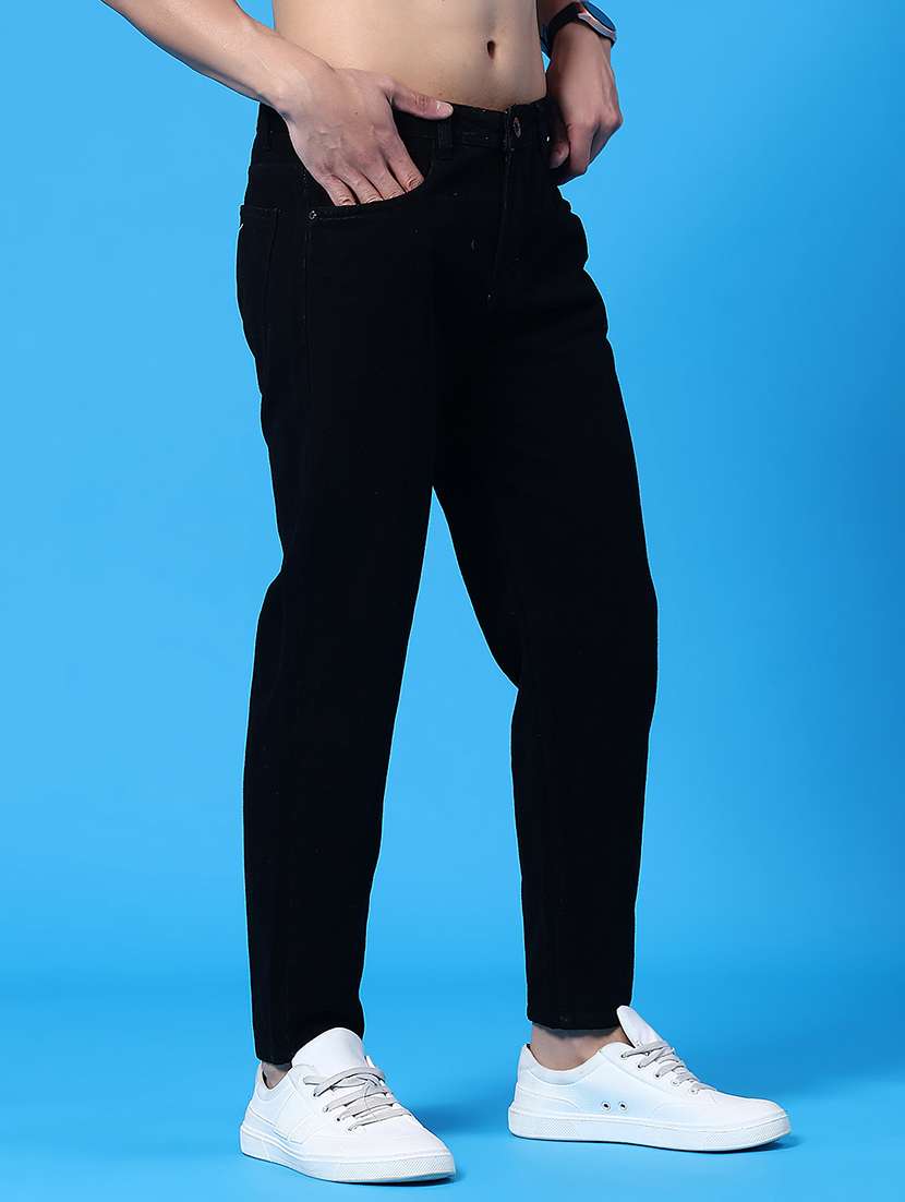 men plain mid rise full length straight jeans - 22302768 -  Standard Image - 2