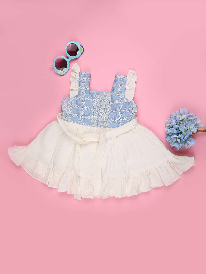 girls self designed sleeveless frock - 22302933 -  Standard Image - 2