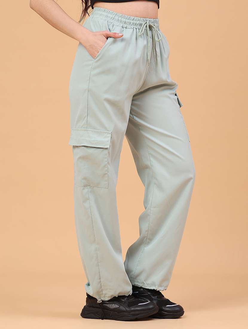 Women Solid Mid Rise Cargo - 22302935 -  Standard Image - 2