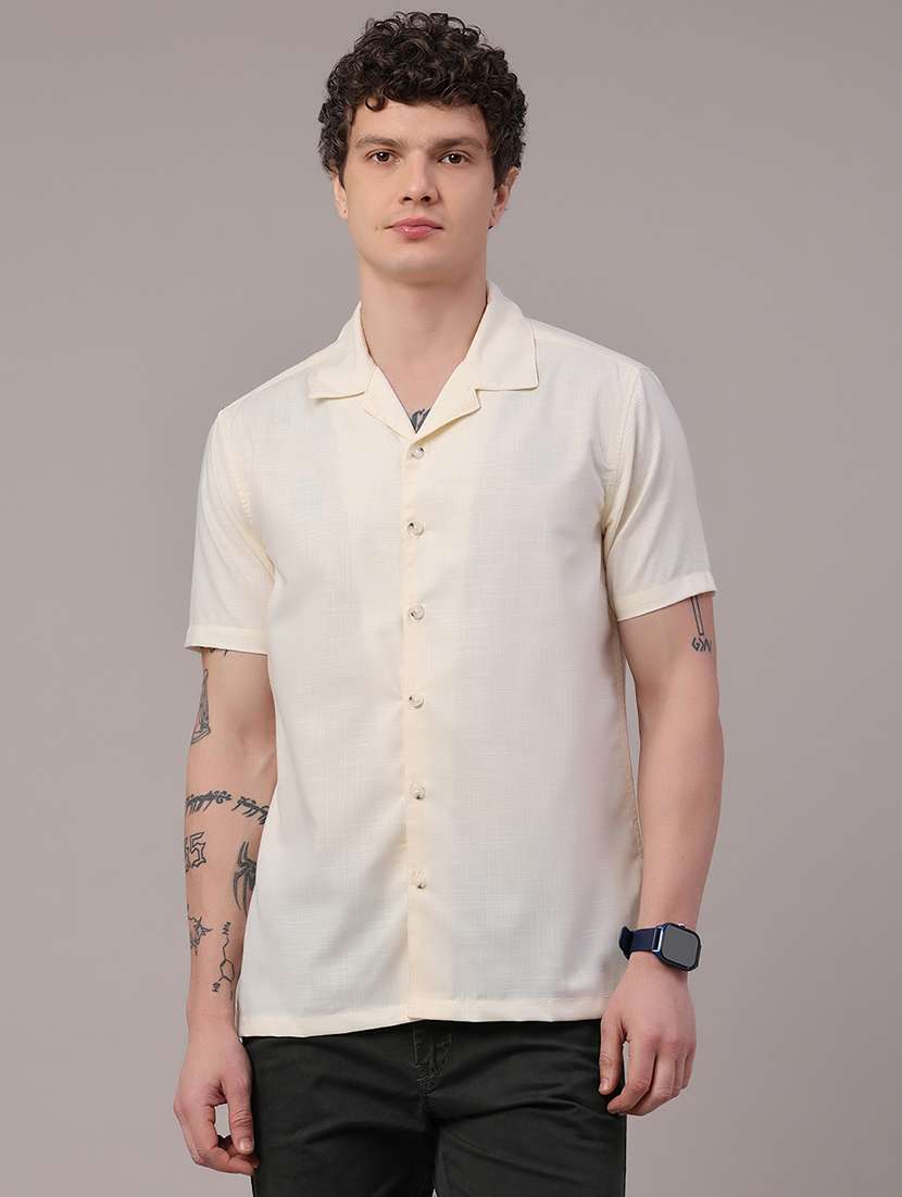 men solid short sleeves casual shirt - 22302976 -  Standard Image - 2