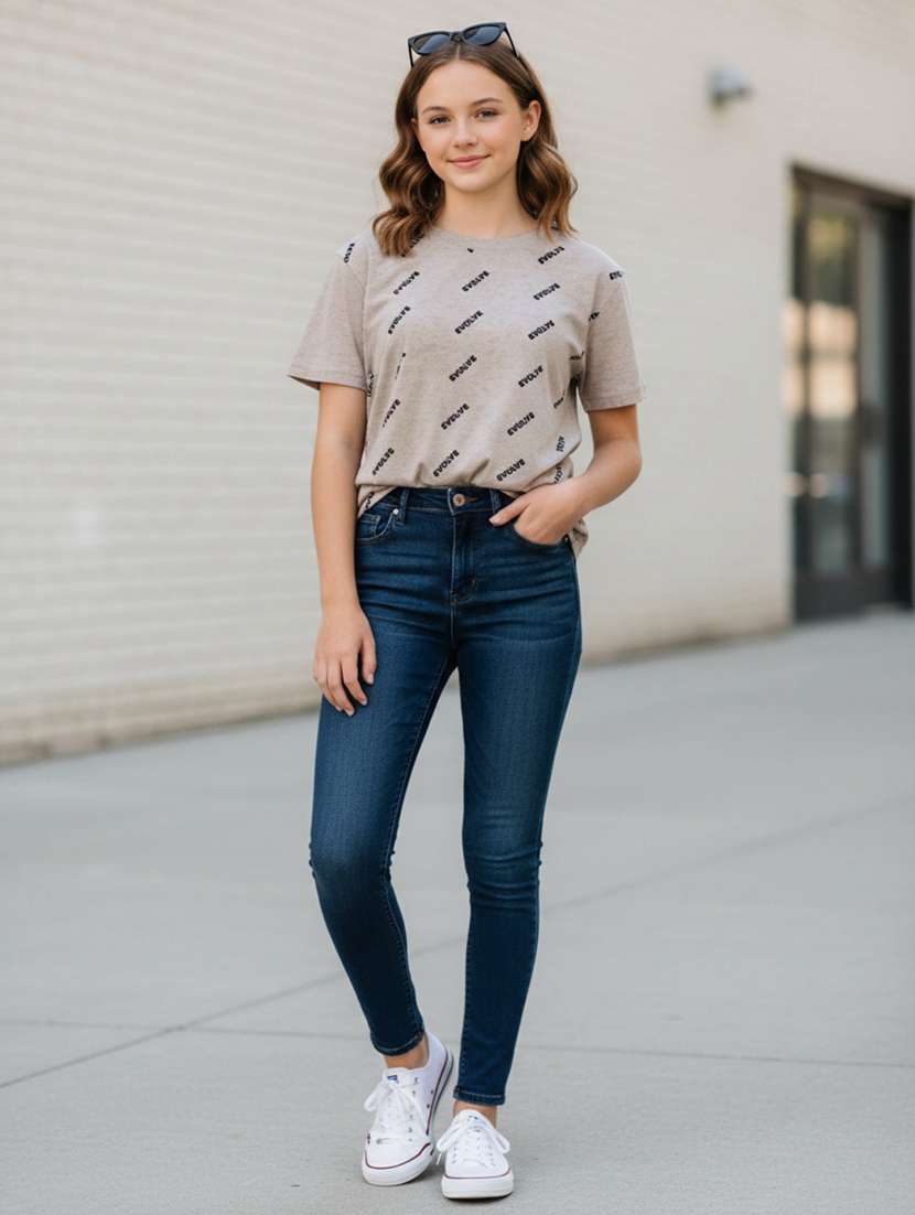 girls printed short sleeve tee - 22302991 -  Standard Image - 2