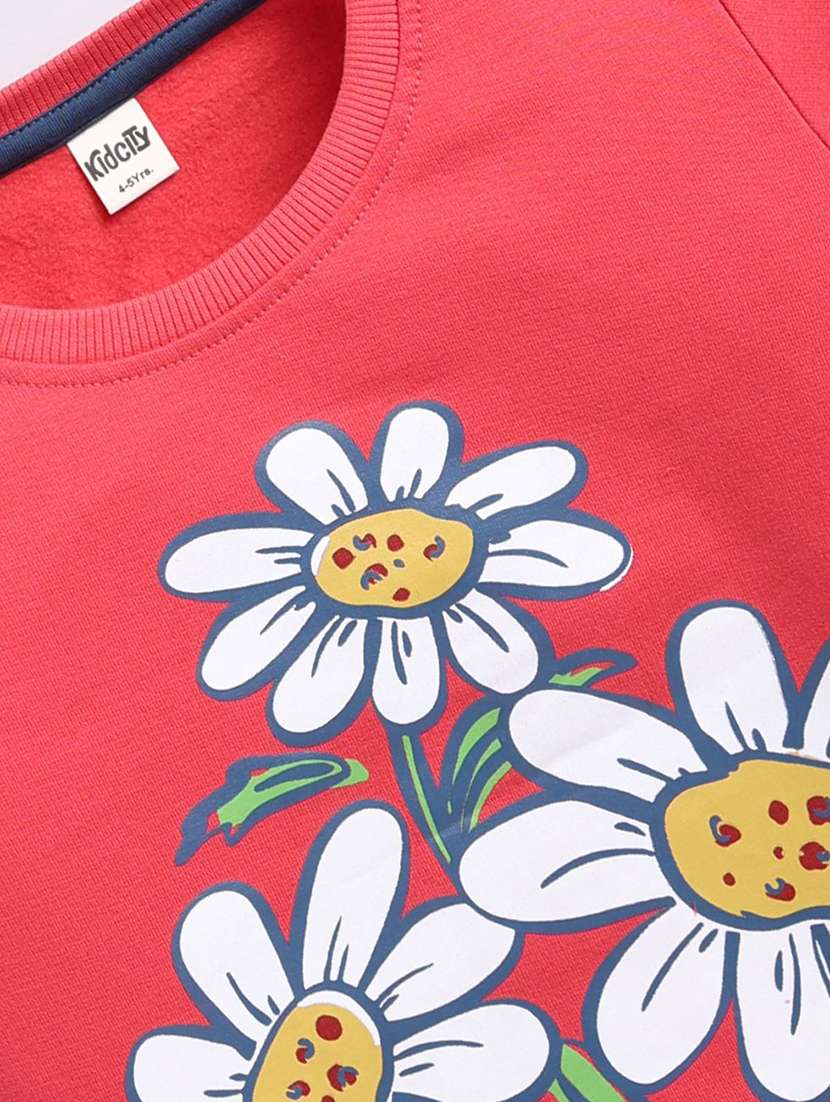 girls front print long sleeve sweatshirt - 22303047 -  Standard Image - 2