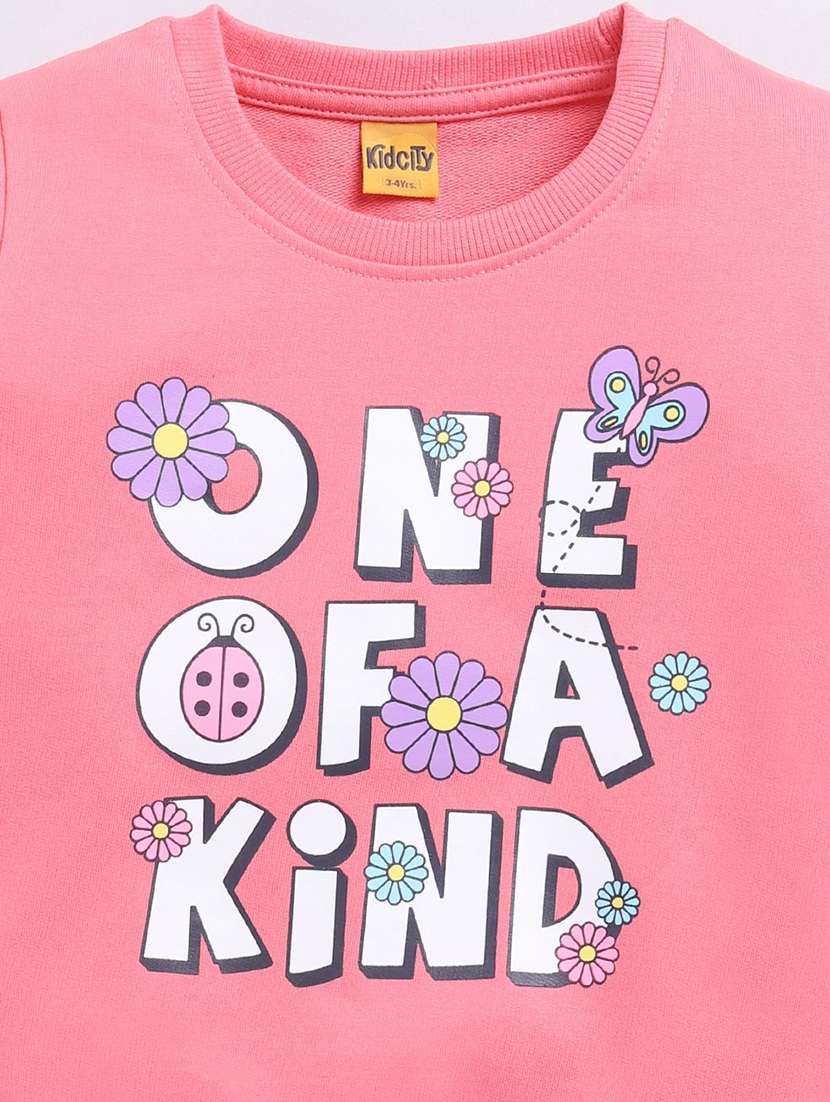 girls front print long sleeve sweatshirt - 22303057 -  Standard Image - 2