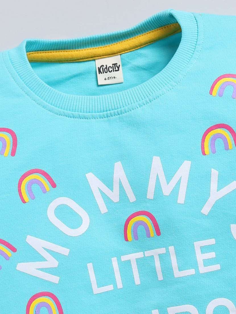 girls front print long sleeve sweatshirt - 22303058 -  Standard Image - 2