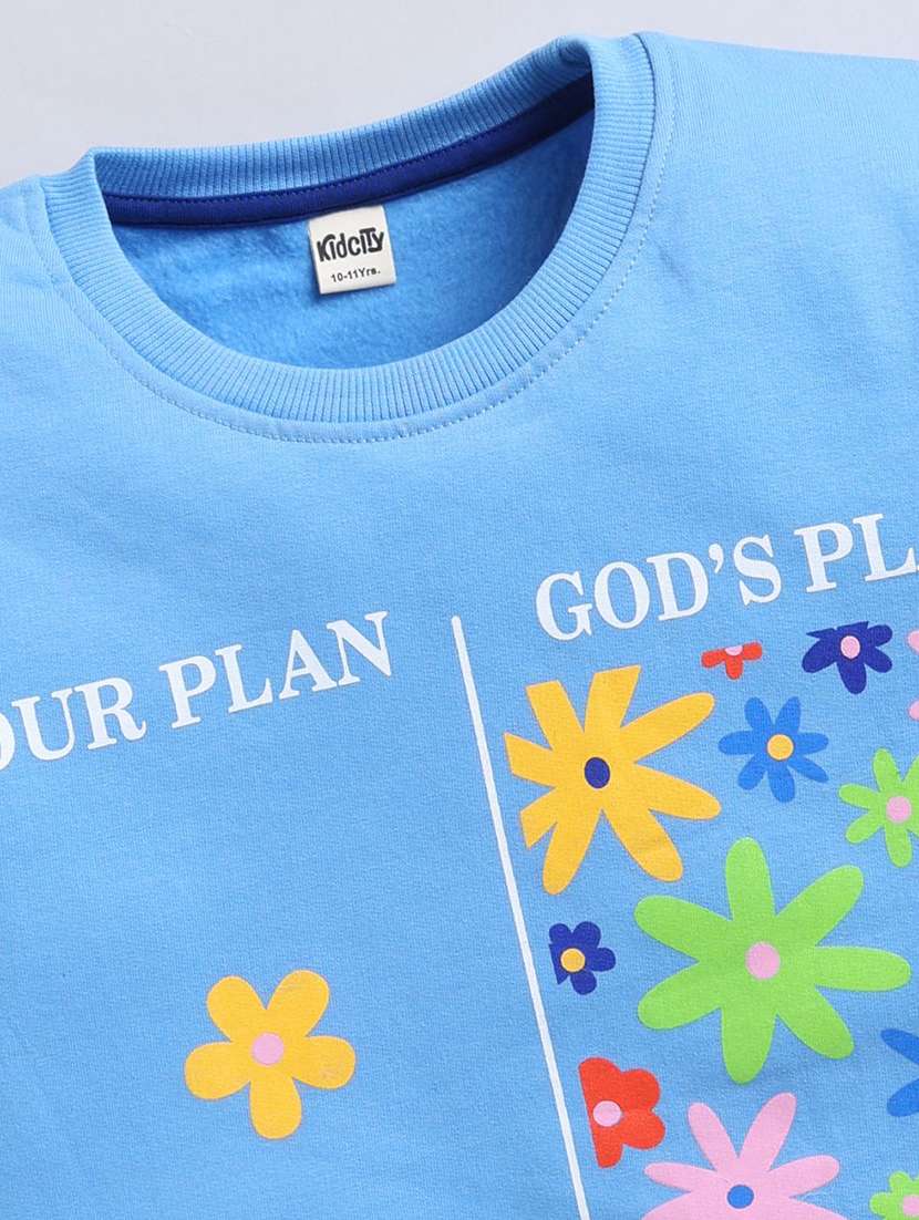 girls front print long sleeve sweatshirt - 22303059 -  Standard Image - 2